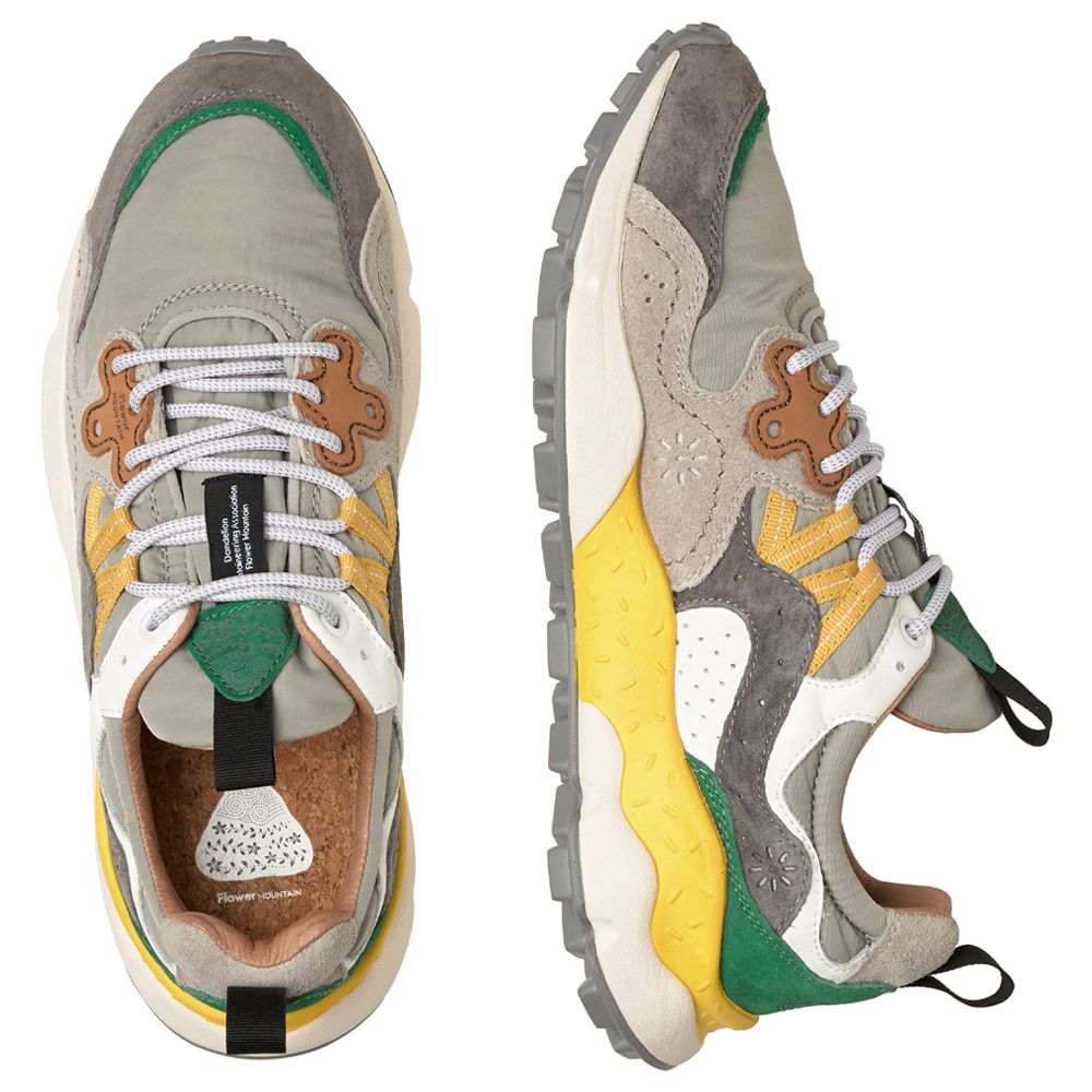 YAMANO 3 MAN Suede and nylon sneakers - Charcoal grey-Grey