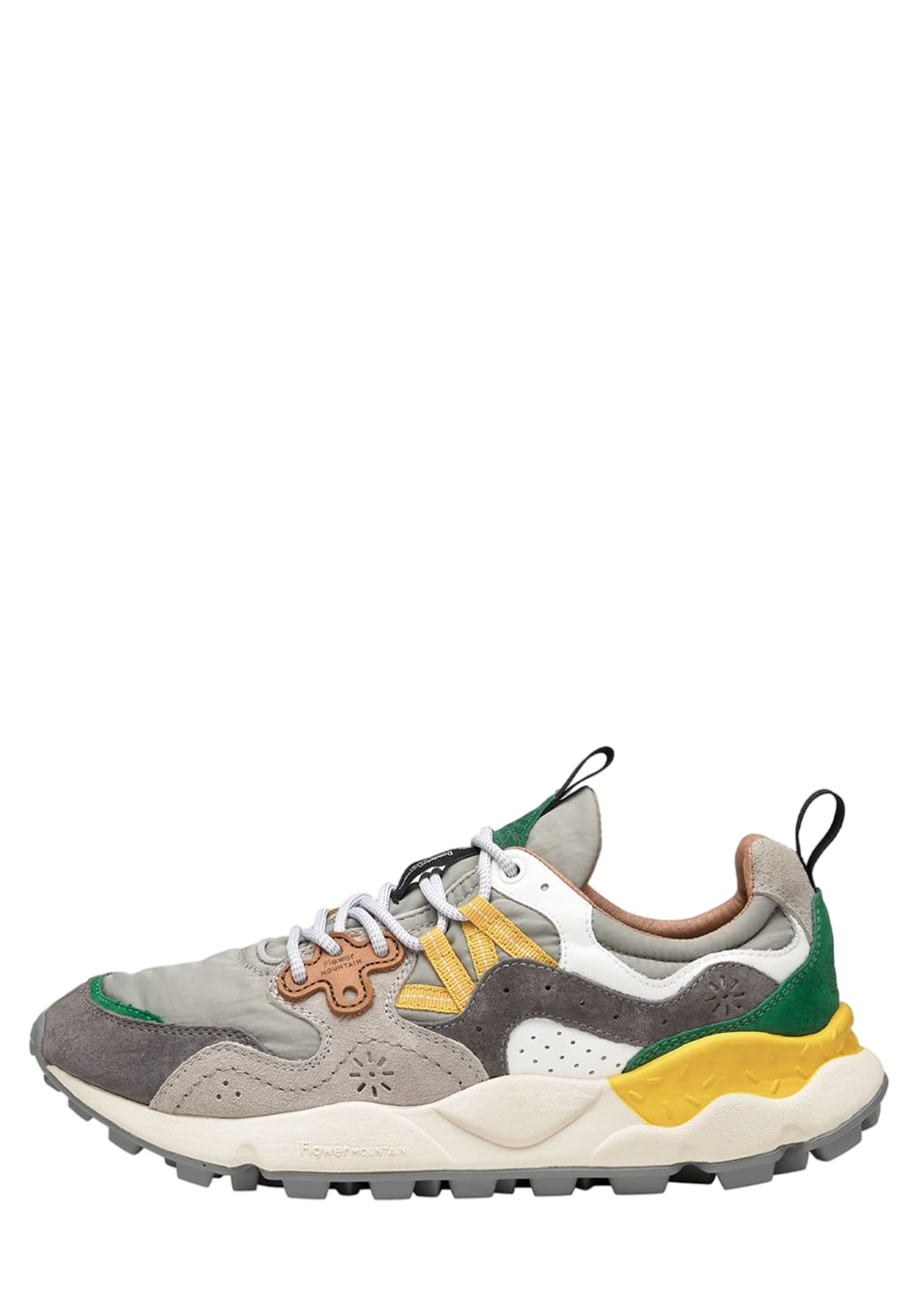 YAMANO 3 MAN Suede and nylon sneakers - Charcoal grey-Grey