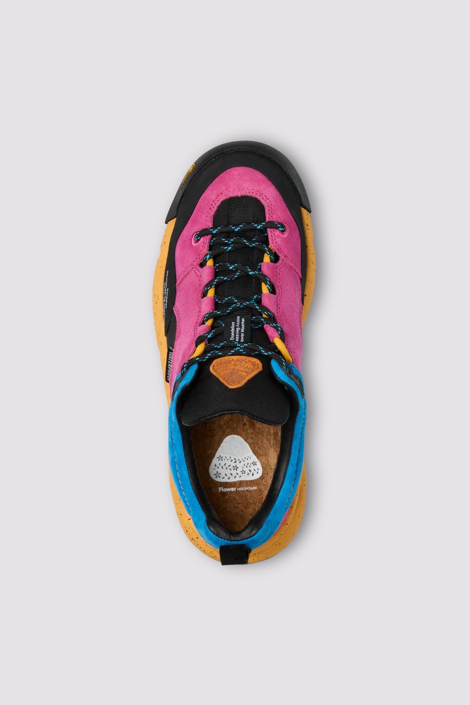 BACK COUNTRY WOMAN. Suede and technical fabric sneakers - Black-Fuchsia