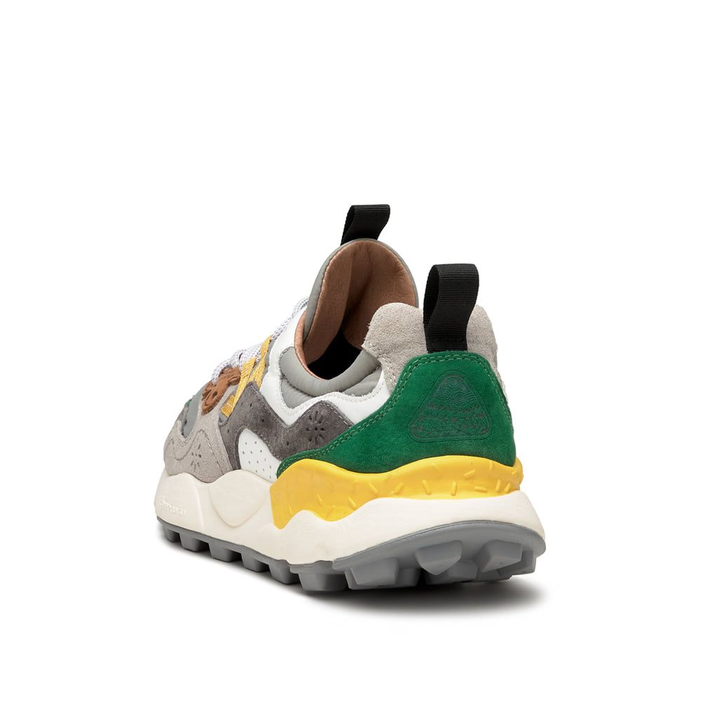 YAMANO 3 MAN Suede and nylon sneakers - Charcoal grey-Grey