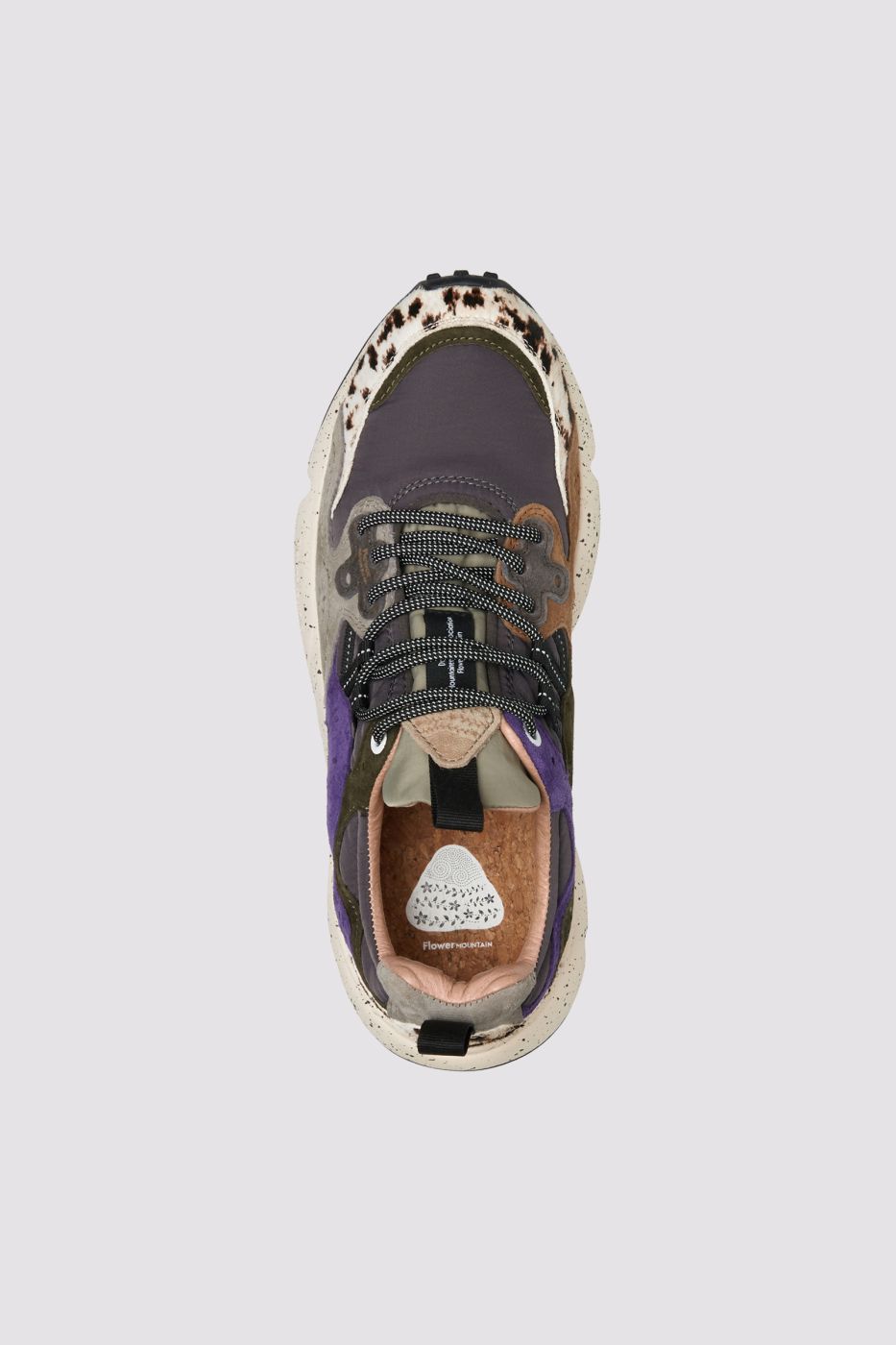 YAMANO 3 UNI Suede and technical fabric sneakers - Grey-Purple