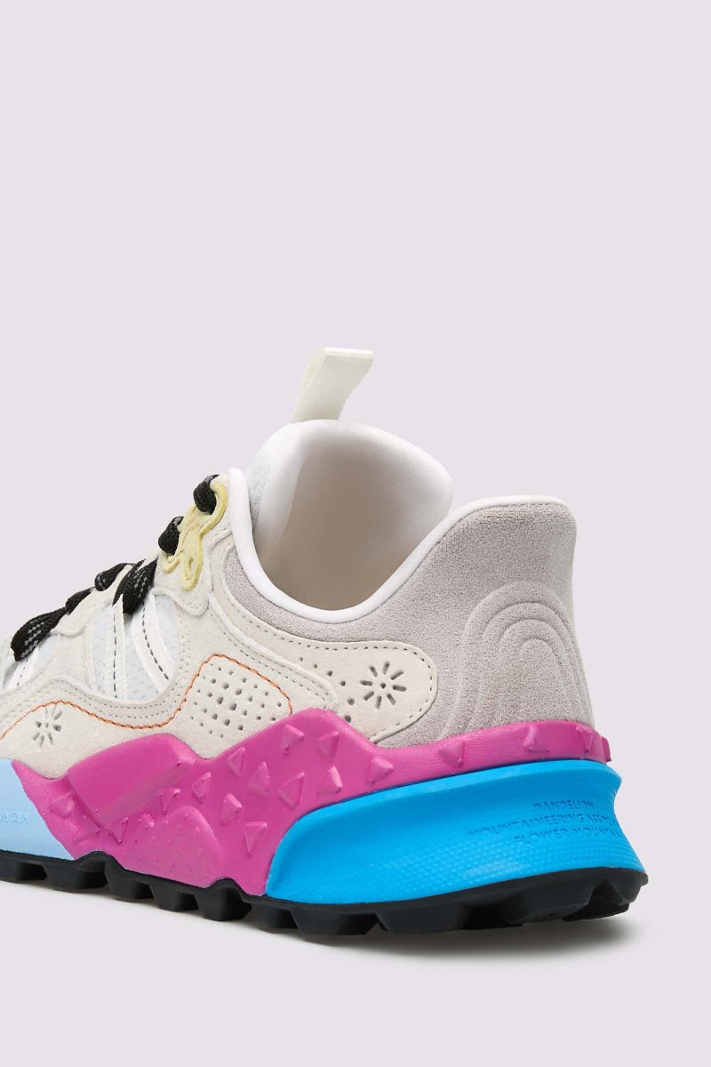TIGER HILL UNI Suede and fabric sneakers - White-Beige