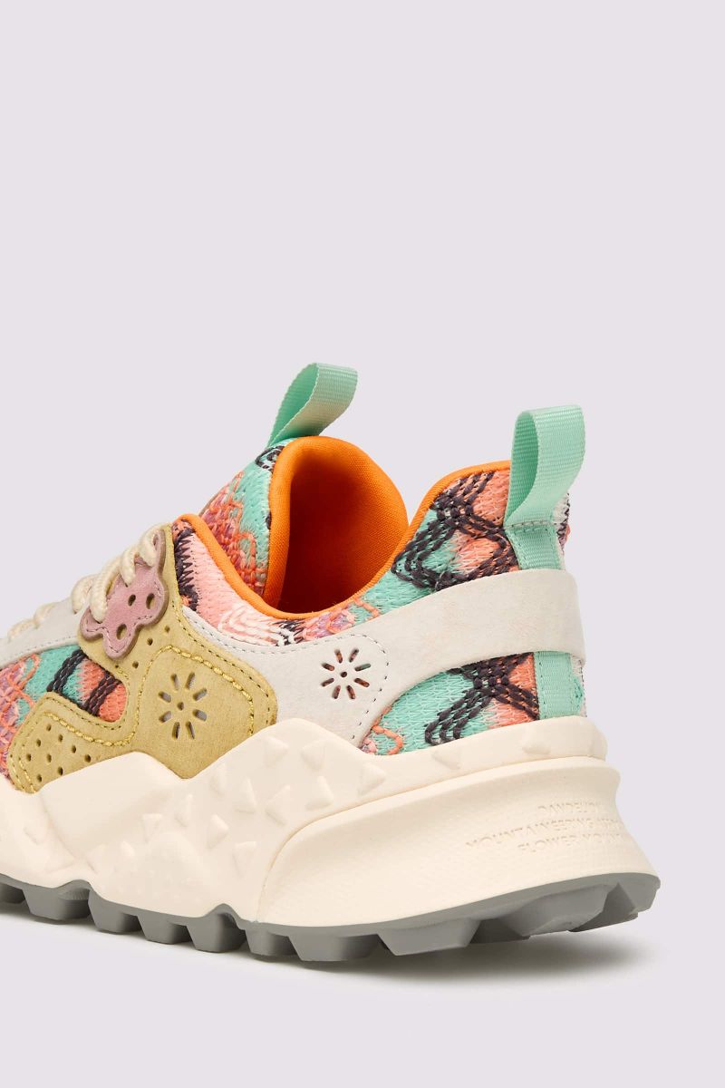 KOTETSU WOMAN Suede and fabric sneakers - Pink-Green