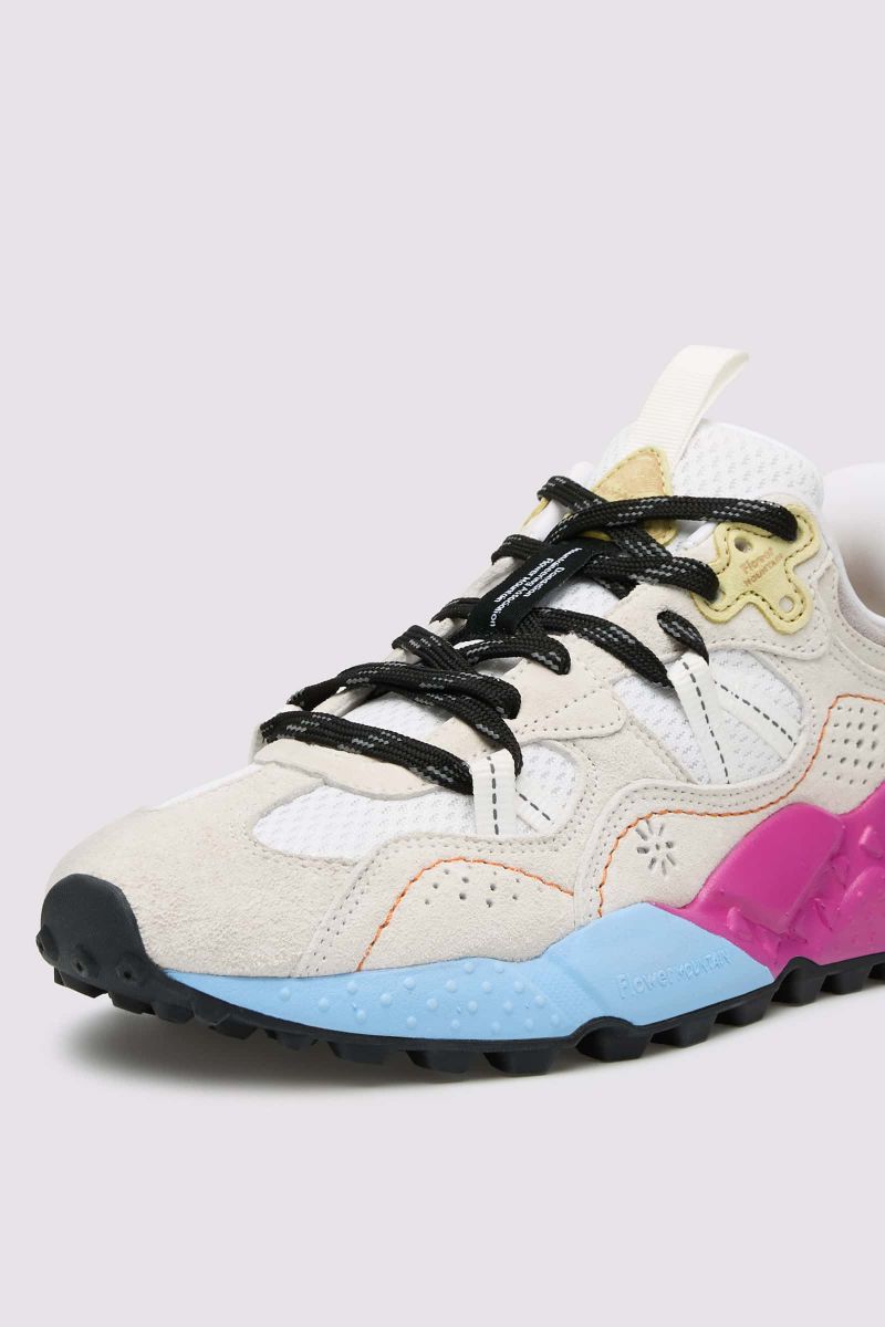 TIGER HILL UNI Suede and fabric sneakers - White-Beige