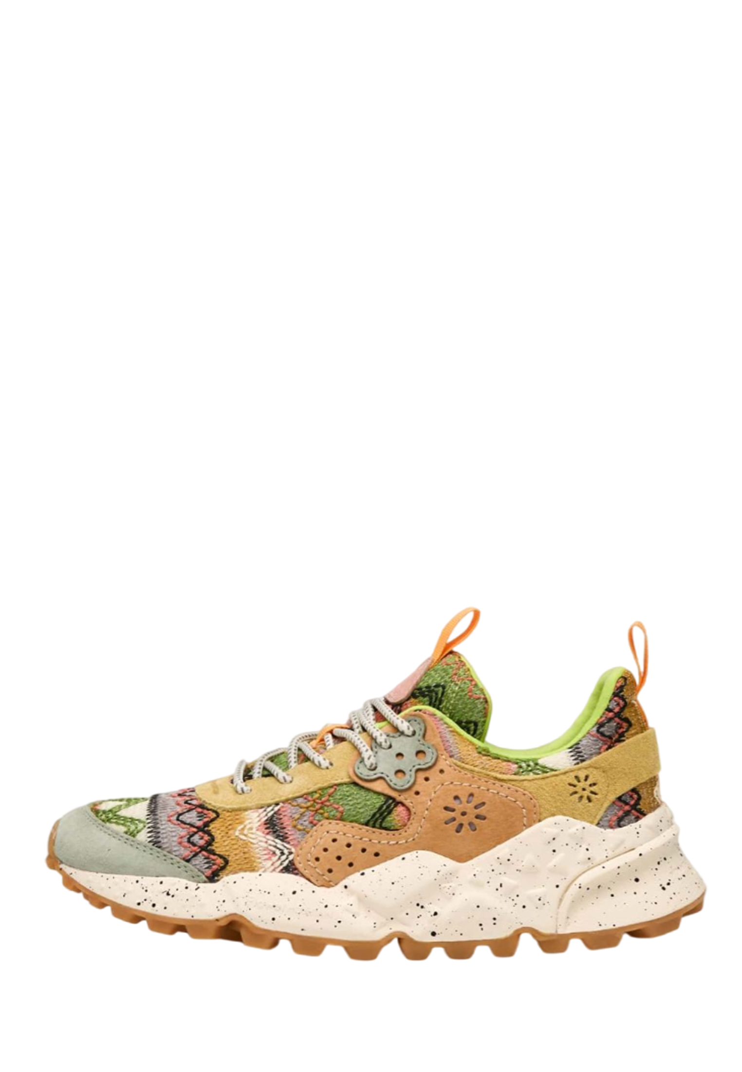 KOTETSU WOMAN Suede and fabric sneakers - Peach
