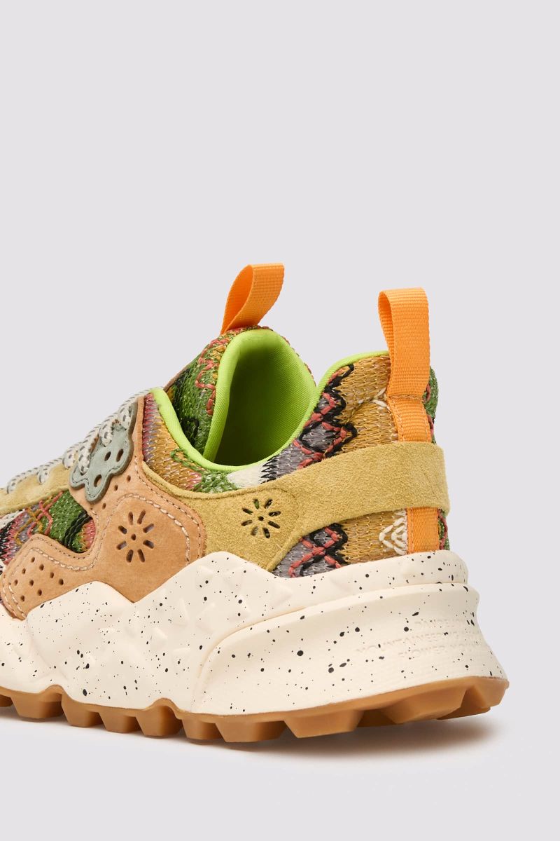 KOTETSU WOMAN Suede and fabric sneakers - Peach