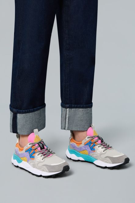 YAMANO 3 UNI Suede and technical fabric sneakers - Grey