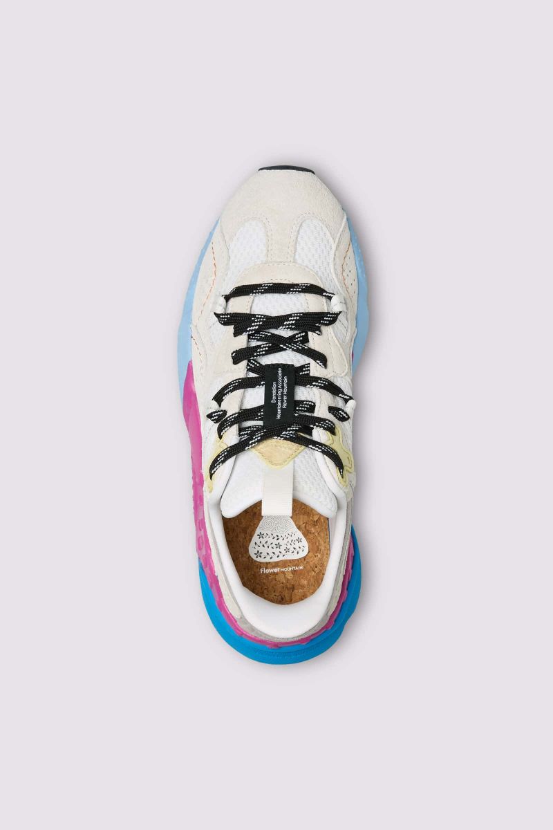 TIGER HILL UNI Suede and fabric sneakers - White-Beige