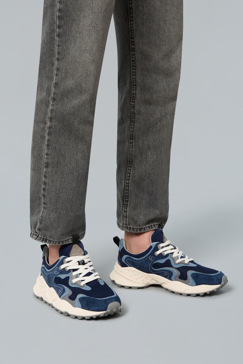 RULIS MAN Suede and fabric sneakers - Navy