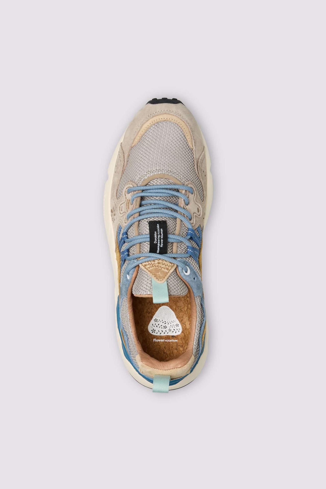 YAMANO 3 MAN Fabric and suede sneakers - Grey-Beige