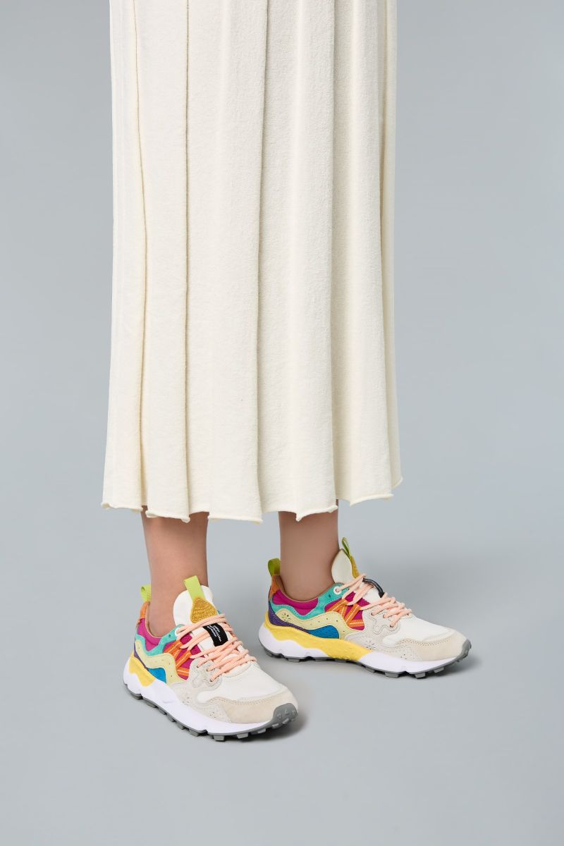 YAMANO 3 WOMAN Suede and technical fabric sneakers - Fuchsia