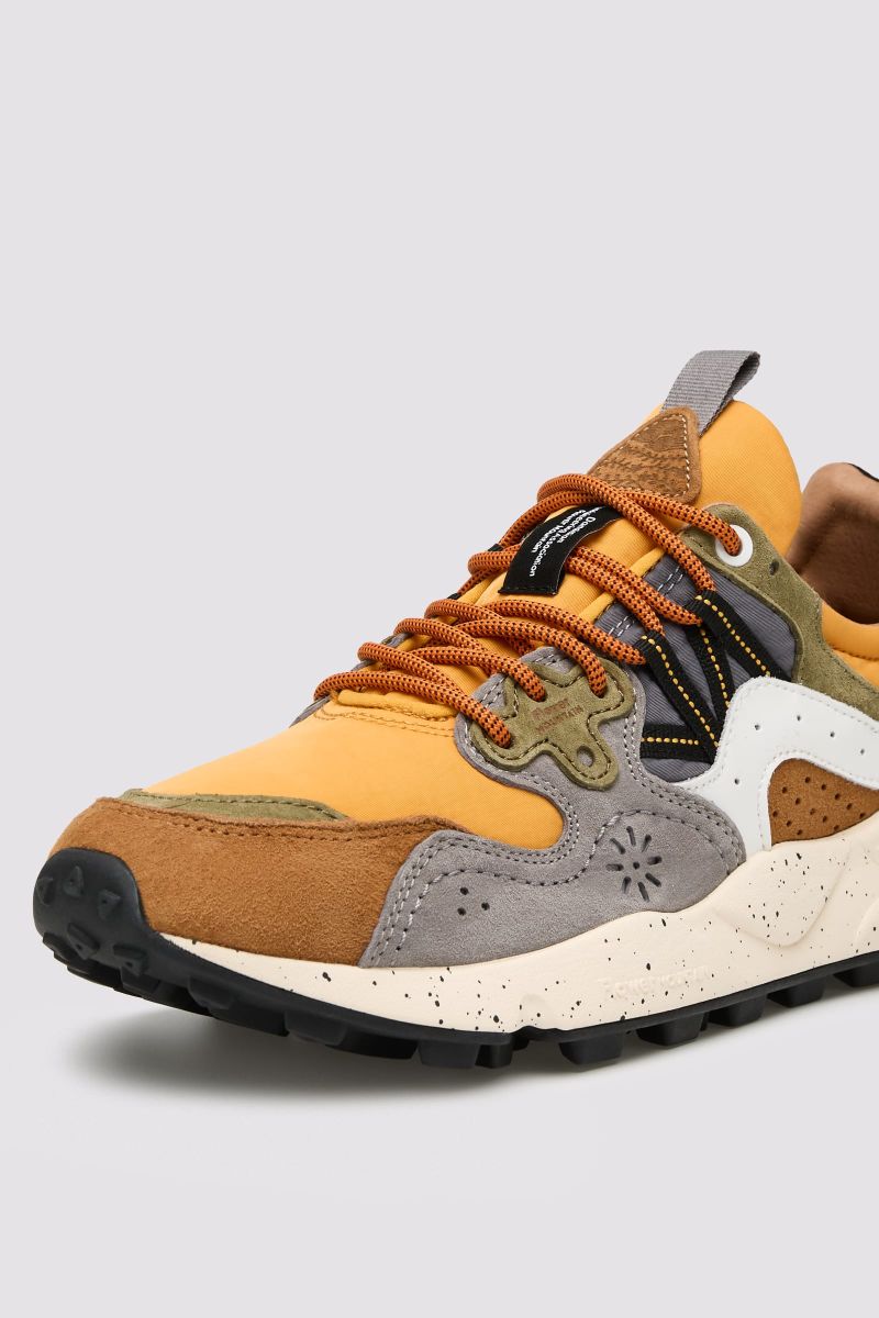 YAMANO 3 MAN Suede and technical fabric sneakers - Yellow