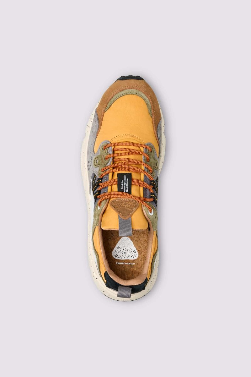YAMANO 3 MAN Suede and technical fabric sneakers - Yellow