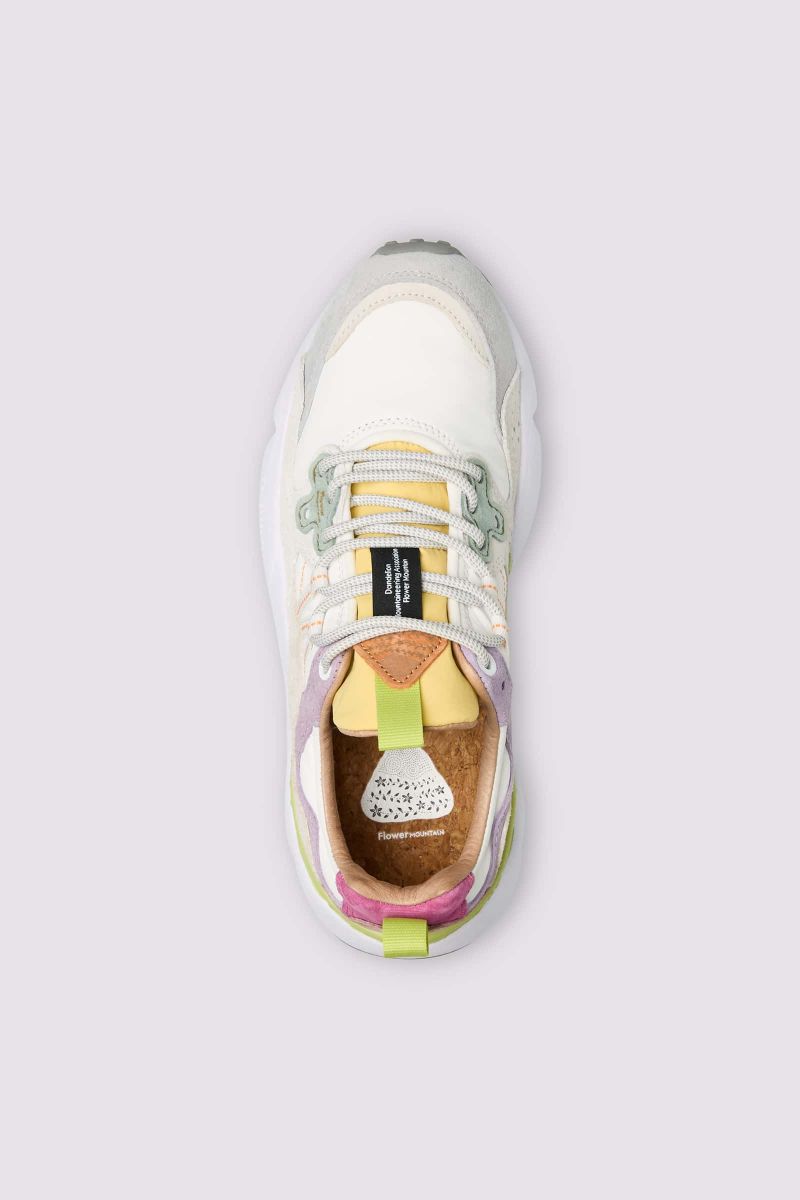 YAMANO 3 WOMAN Suede and technical fabric sneakers - White-Lilac