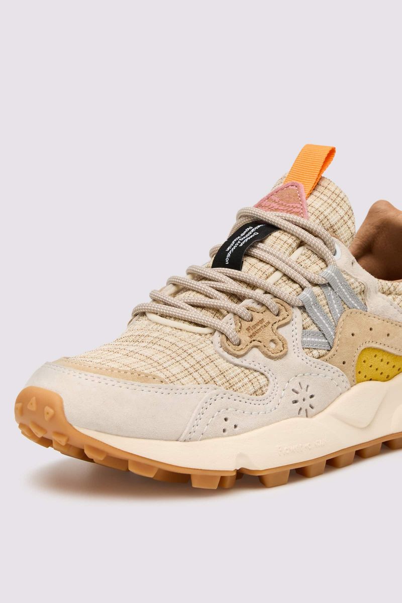 YAMANO 3 WOMAN Fabric and suede sneakers - Beige