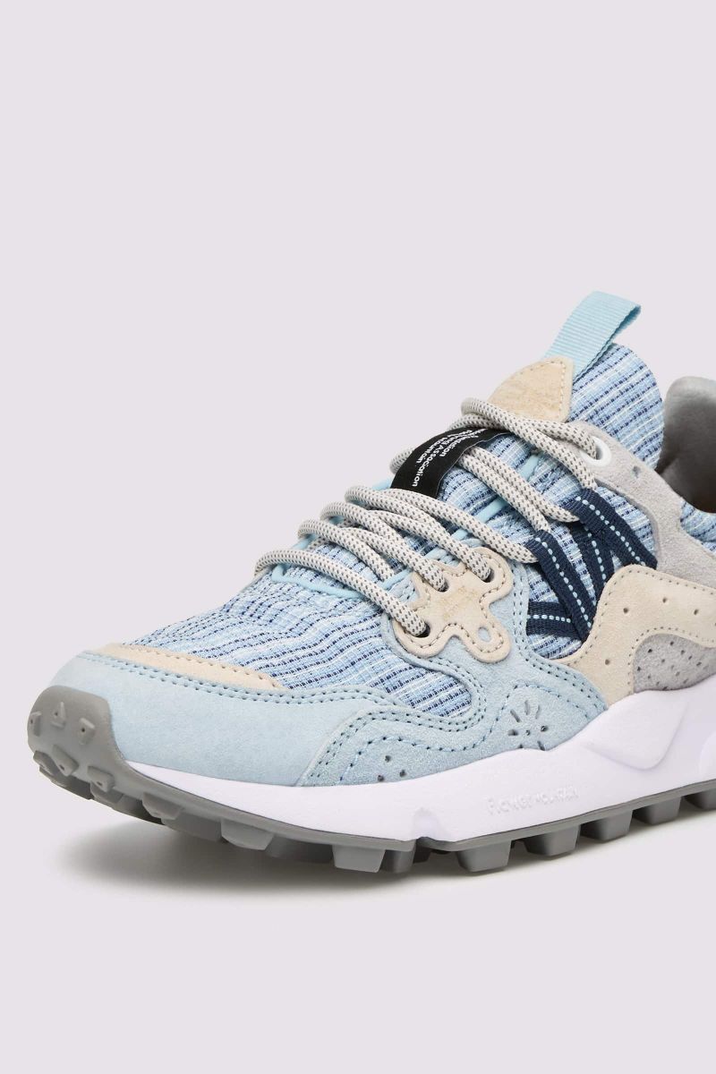 YAMANO 3 WOMAN Fabric and suede sneakers - Light blue