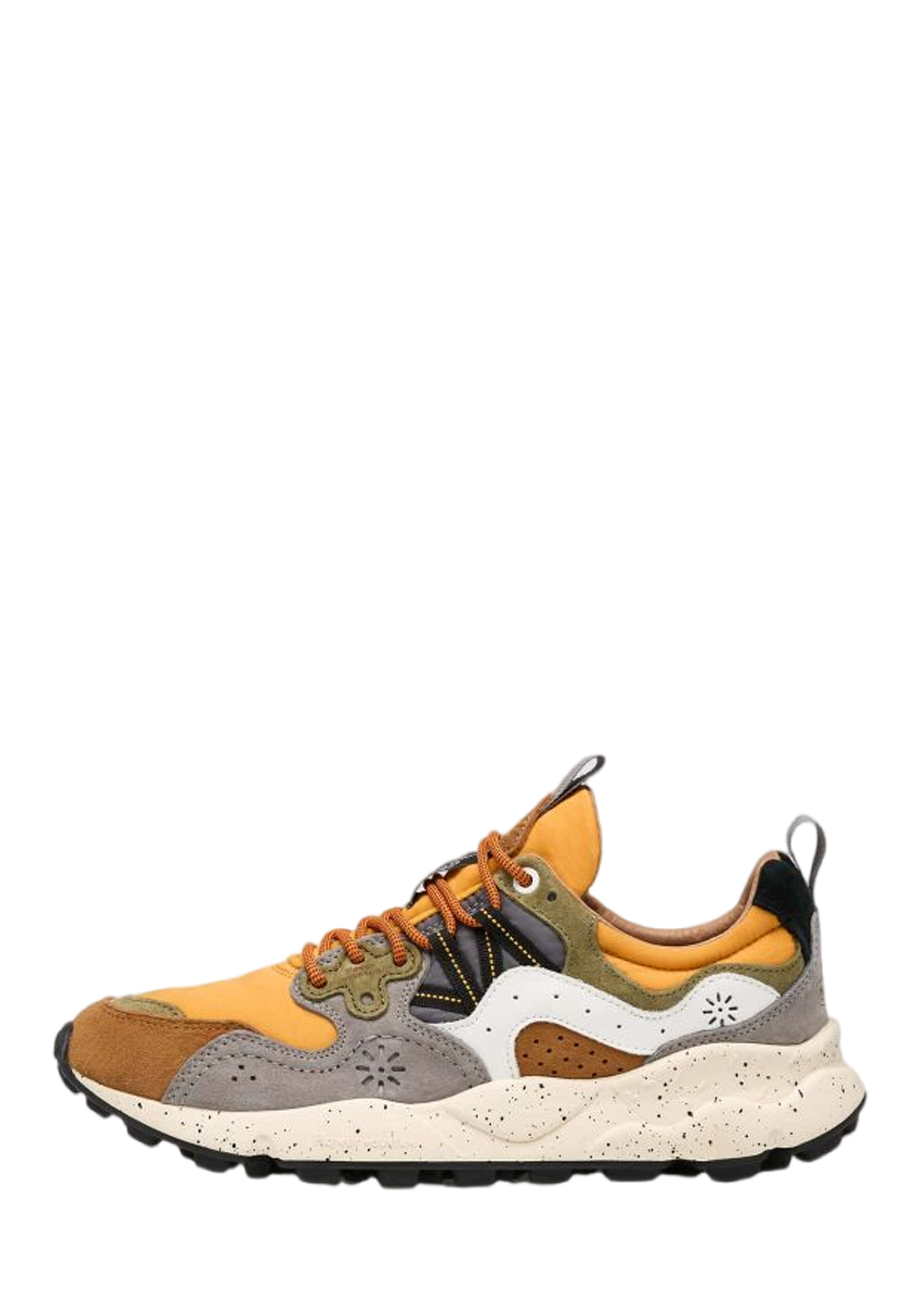 YAMANO 3 MAN Suede and technical fabric sneakers - Yellow
