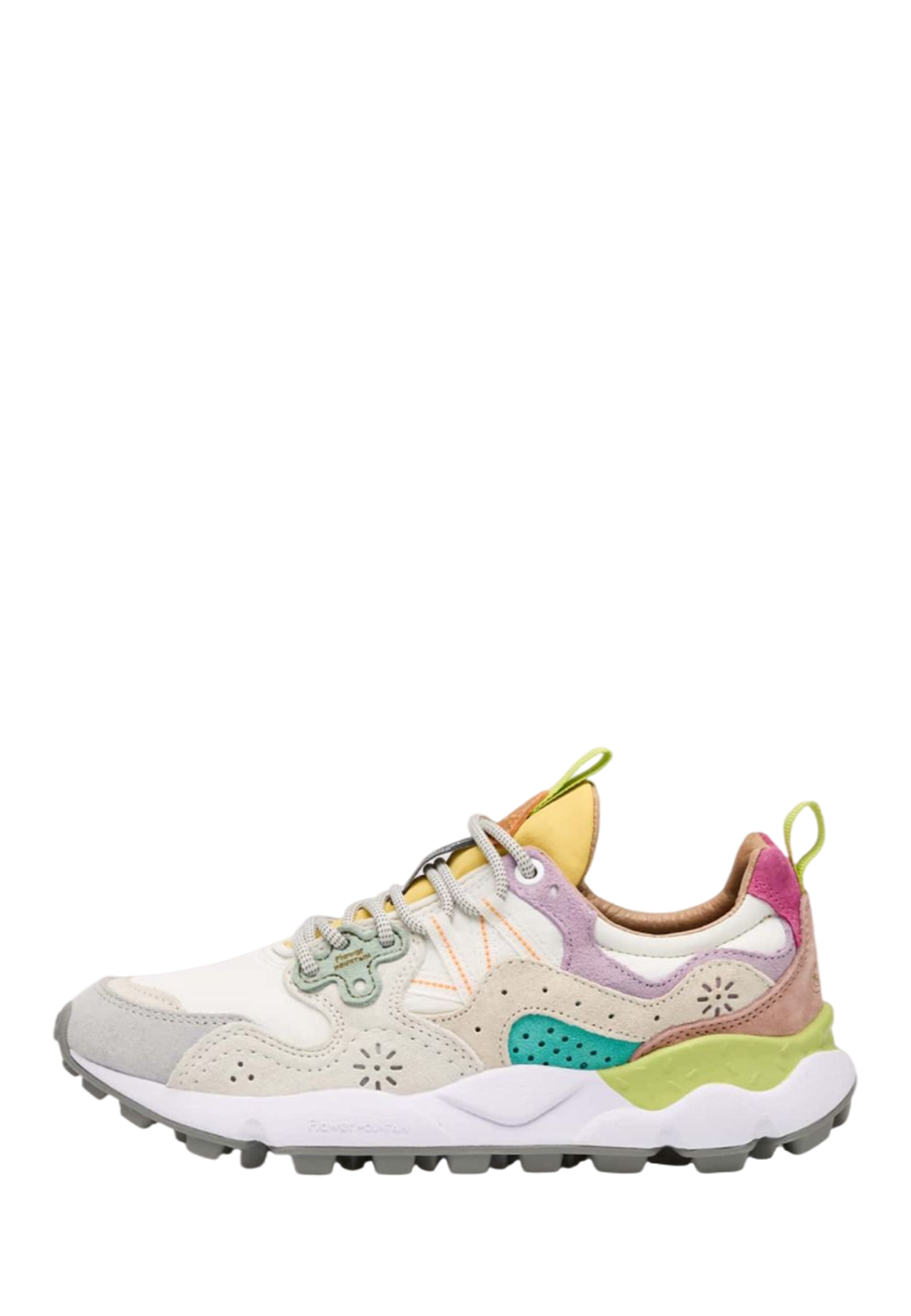 YAMANO 3 WOMAN Suede and technical fabric sneakers - White-Lilac