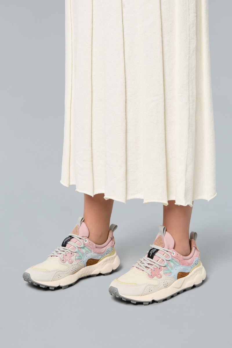 YAMANO 3 WOMAN Suede and technical fabric sneakers - Pink