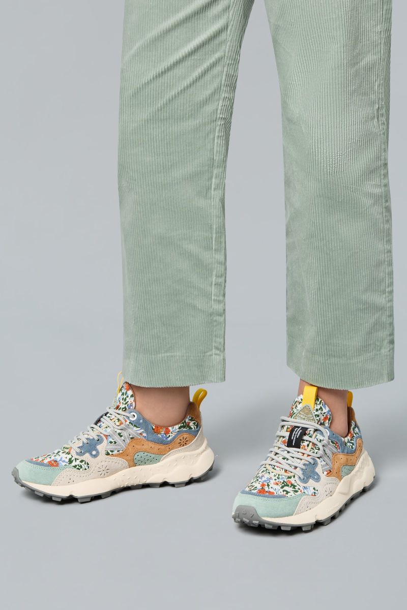 YAMANO 3 WOMAN Fabric and suede sneakers - Light grey