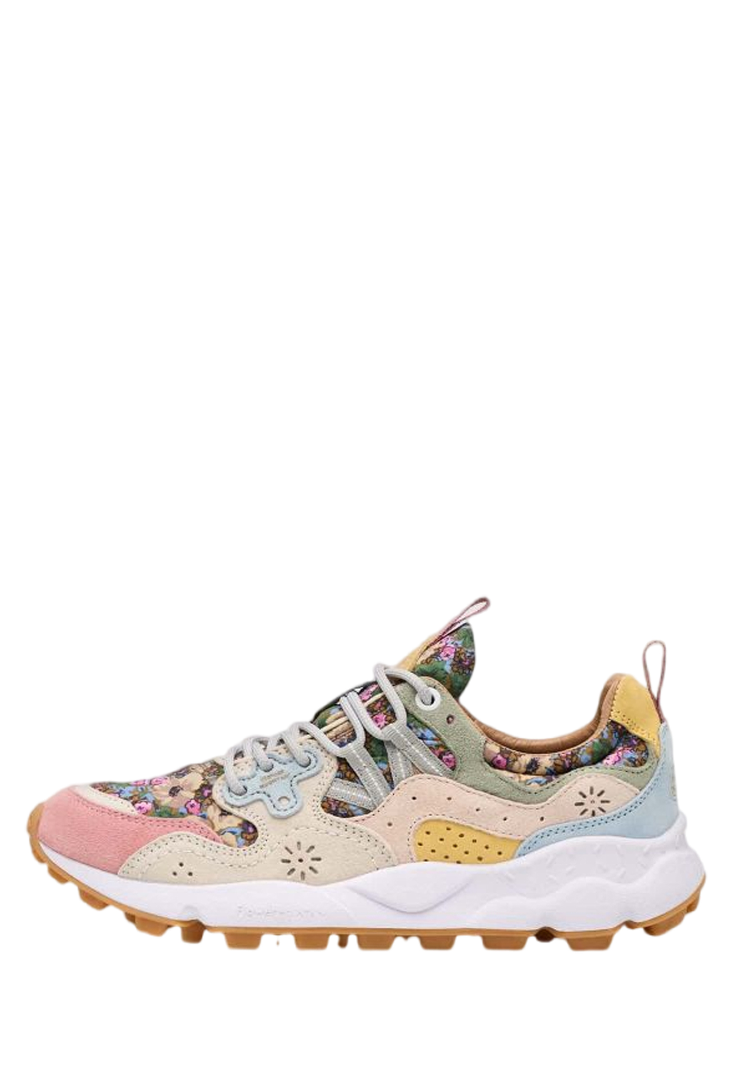 YAMANO 3 WOMAN Fabric and suede sneakers - Beige-Pink