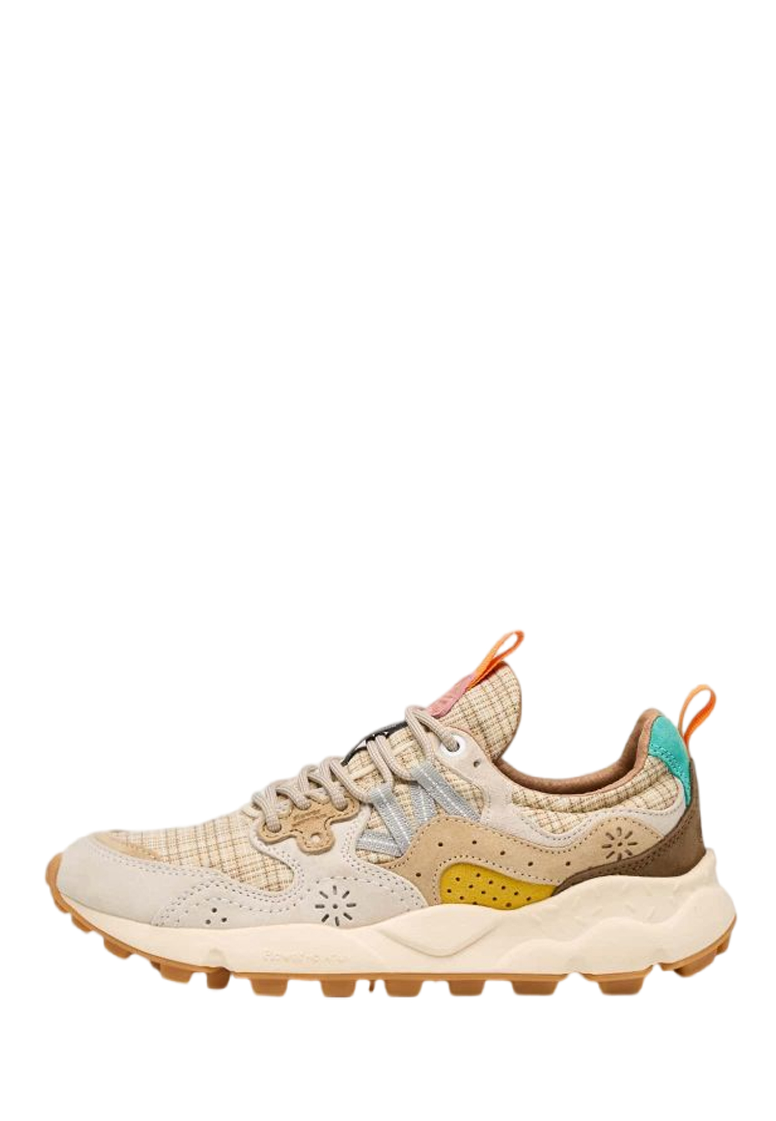 YAMANO 3 WOMAN Fabric and suede sneakers - Beige