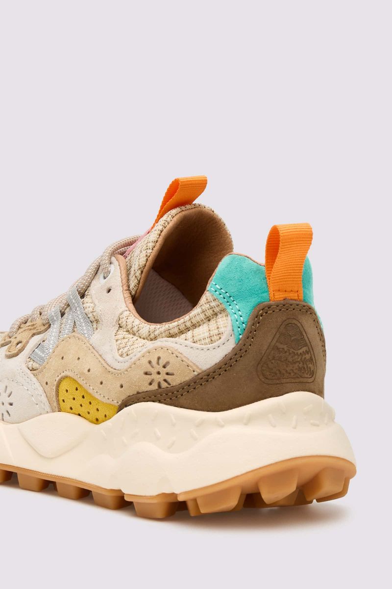 YAMANO 3 WOMAN Fabric and suede sneakers - Beige