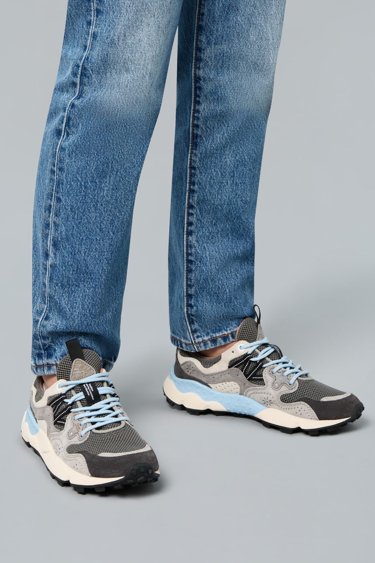 YAMANO 3 UNI Fabric and suede sneakers - Anthracite