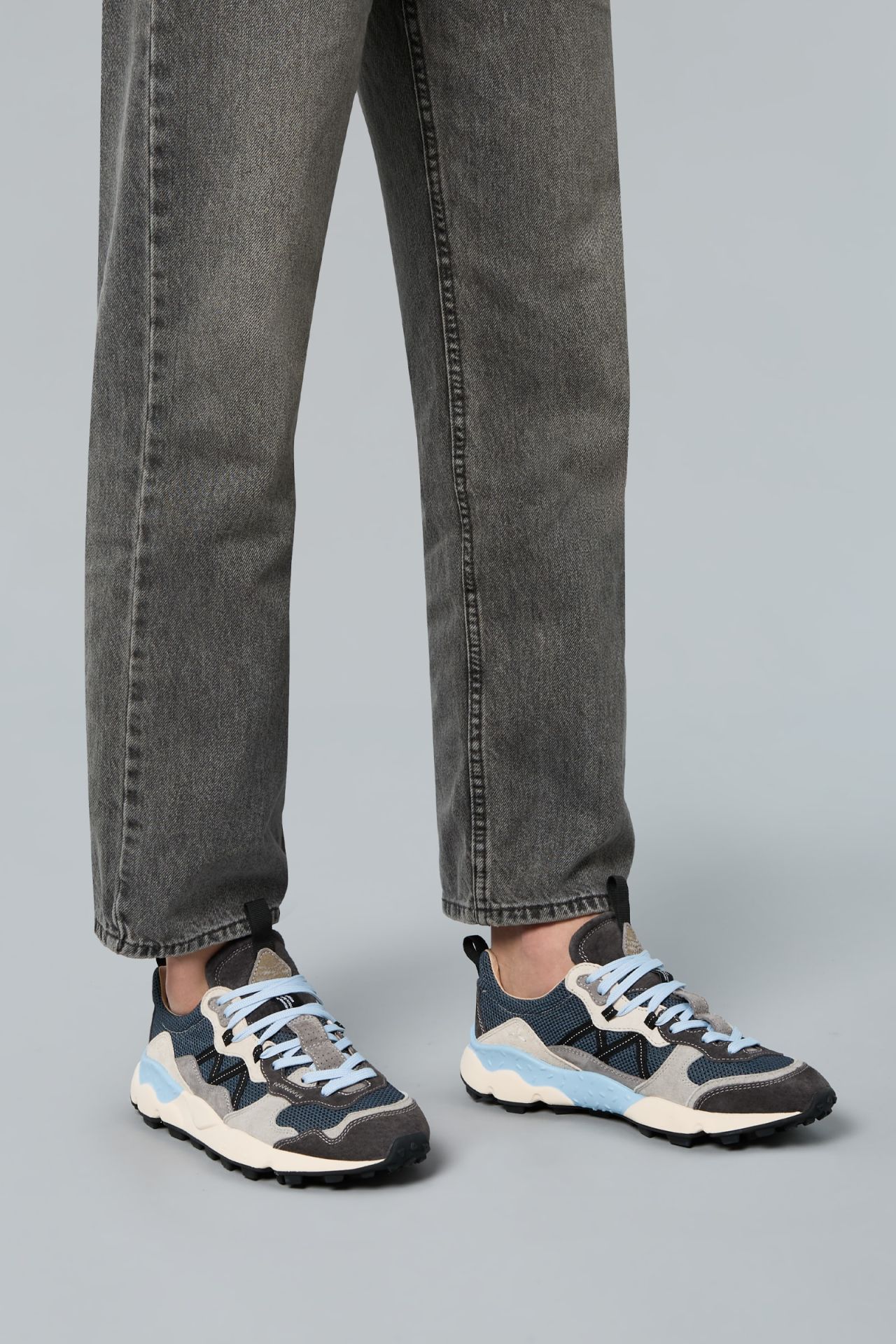 LENZAN MAN Suede and fabric sneakers - Grey