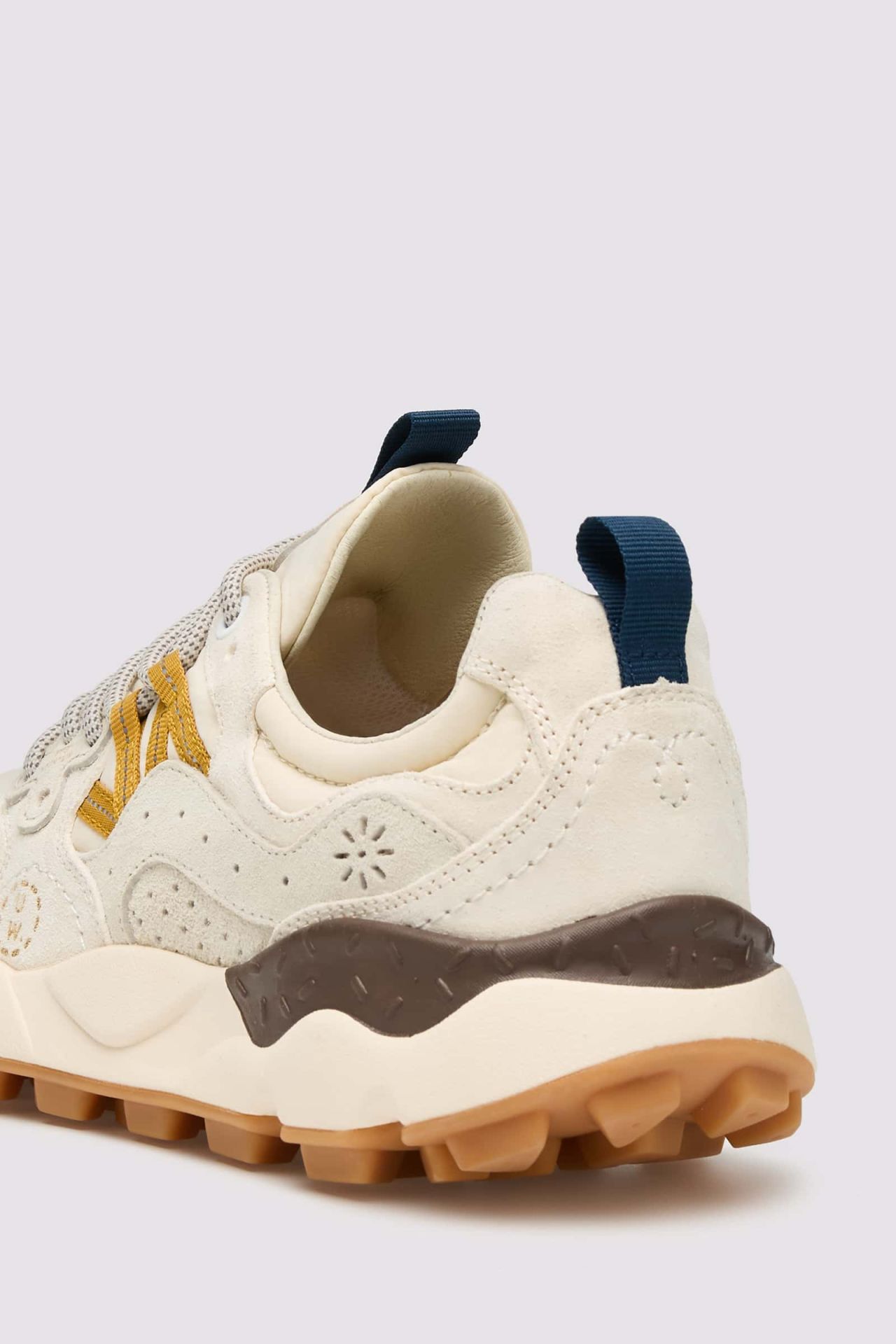 YAMANO 3 UNI U.W. Suede and technical fabric sneakers - Off white