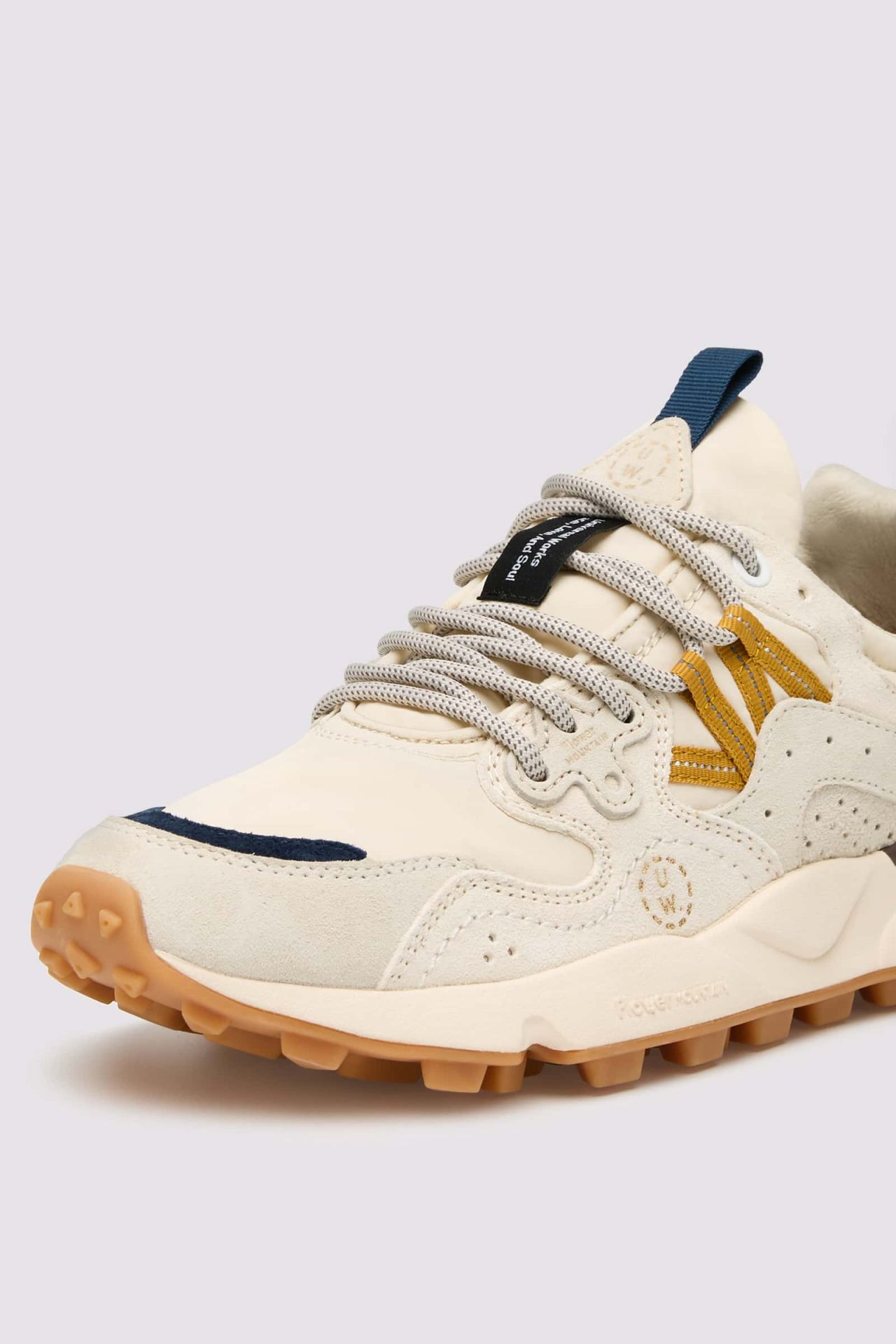 YAMANO 3 UNI U.W. Suede and technical fabric sneakers - Off white