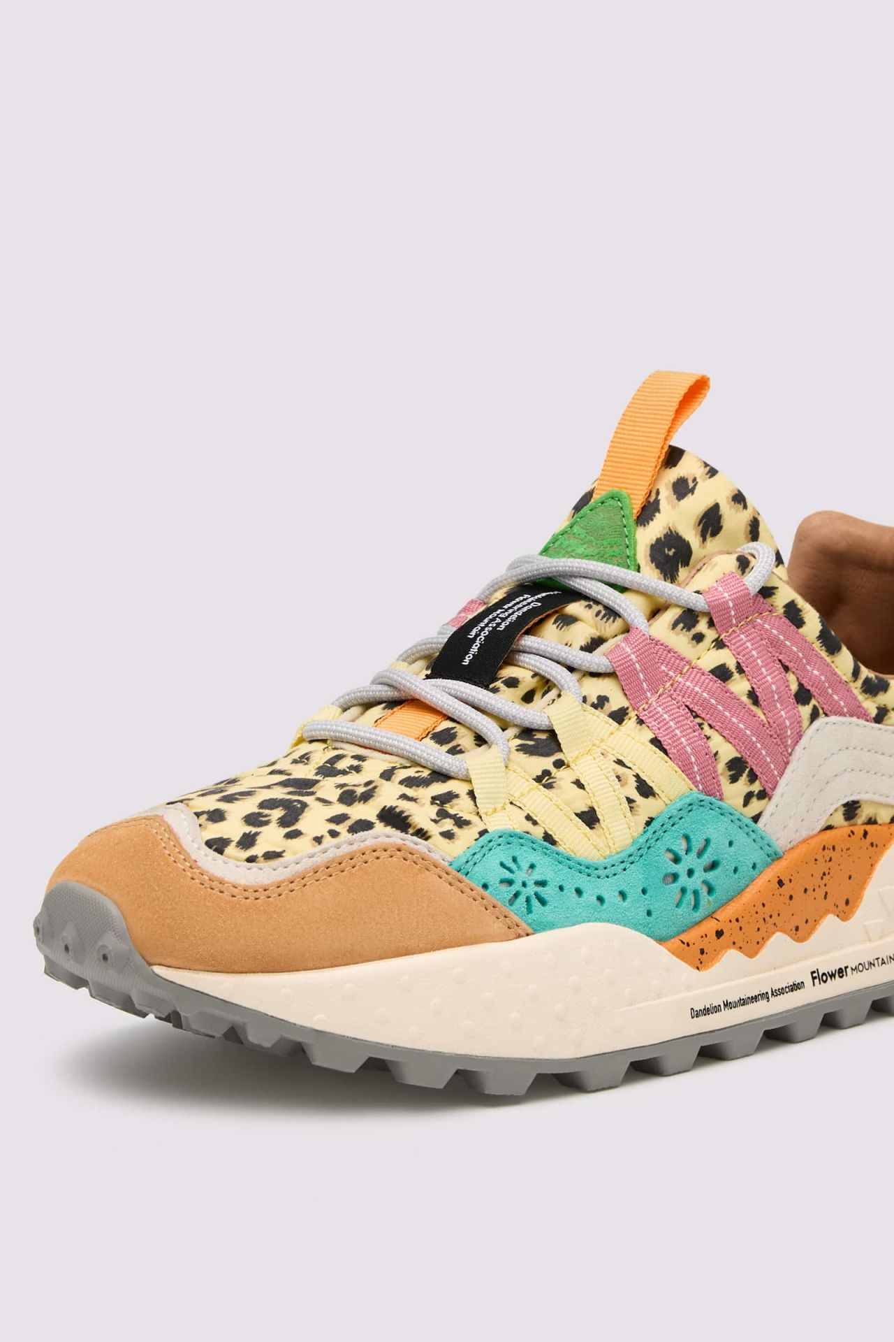 WASHI WOMAN Suede and technical fabric sneakers - Orange