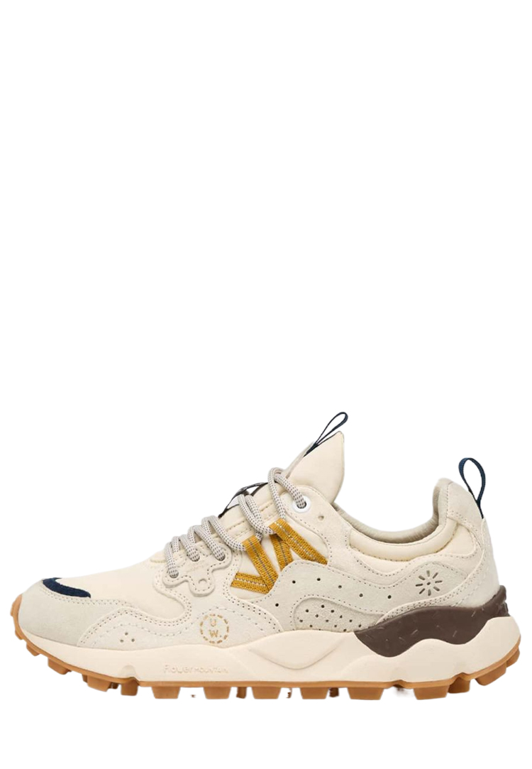 YAMANO 3 UNI U.W. Suede and technical fabric sneakers - Off white