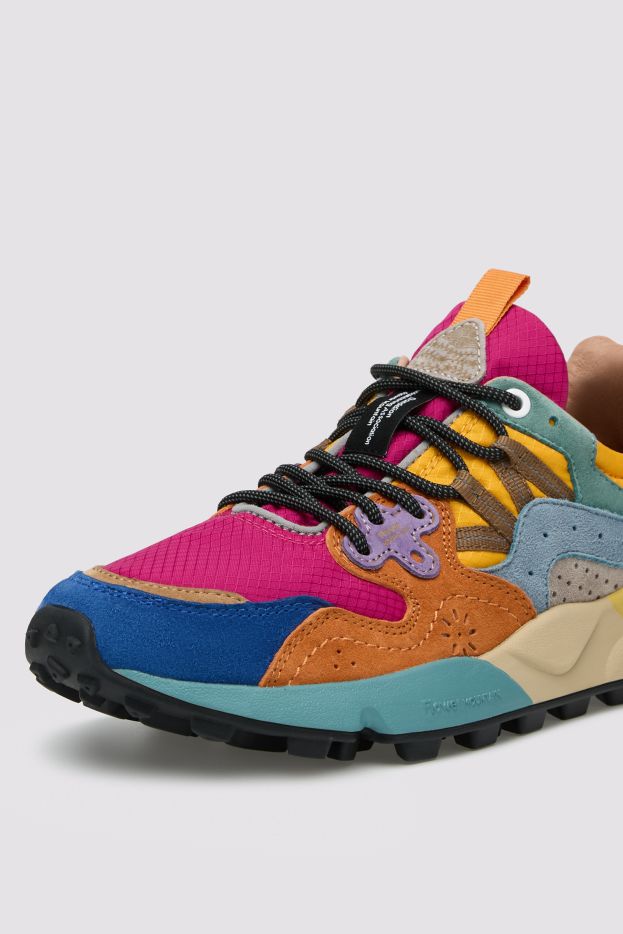 YAMANO 3 UNI Suede and technical fabric sneakers - Fuchsia