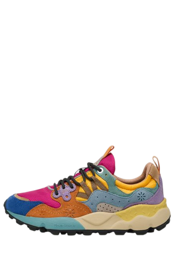 YAMANO 3 UNI Suede and technical fabric sneakers - Fuchsia