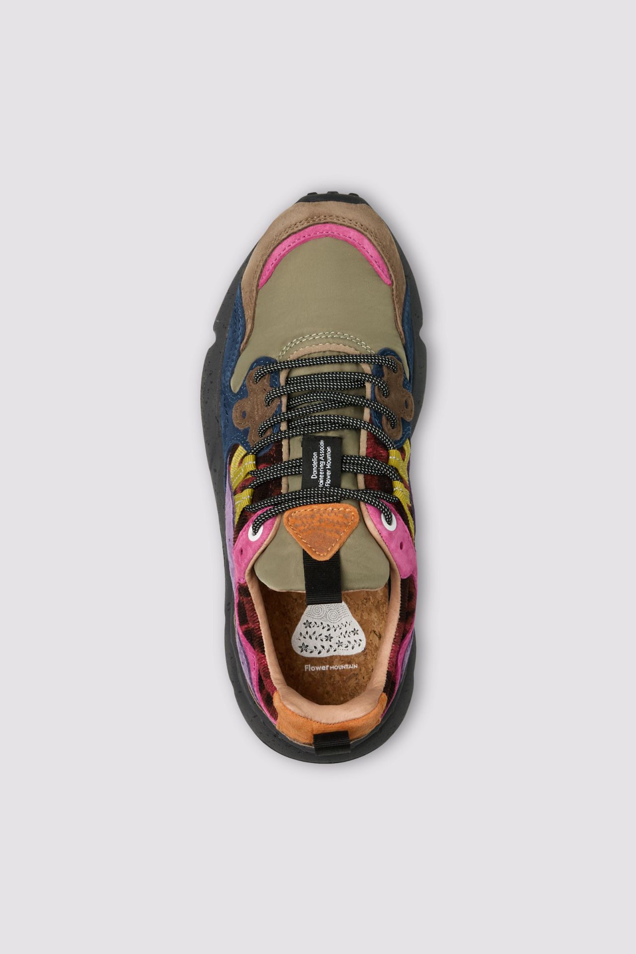 YAMANO 3 WOMAN Suede and technical fabric sneakers - Green-Brown