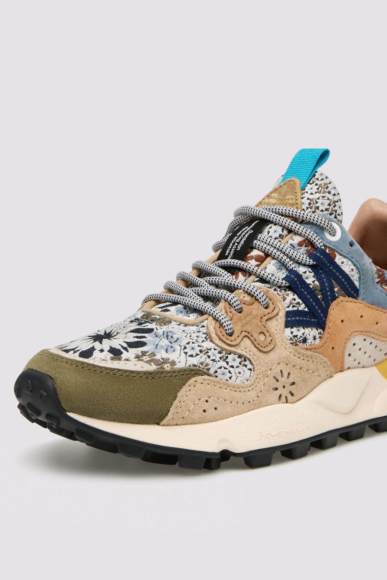 YAMANO 3 WOMAN Synthetic and fabric sneakers - Beige-Grey