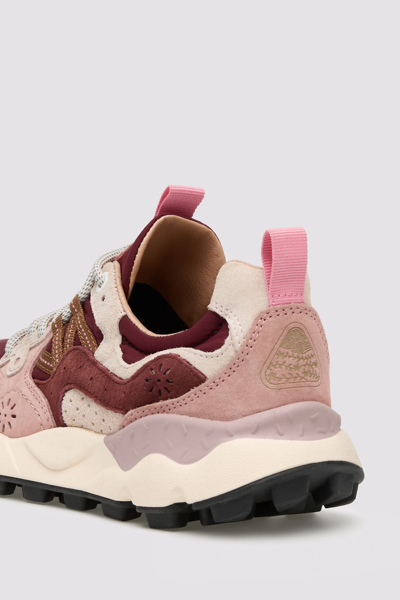 YAMANO 3 WOMAN Suede and technical fabric sneakers - Light pink