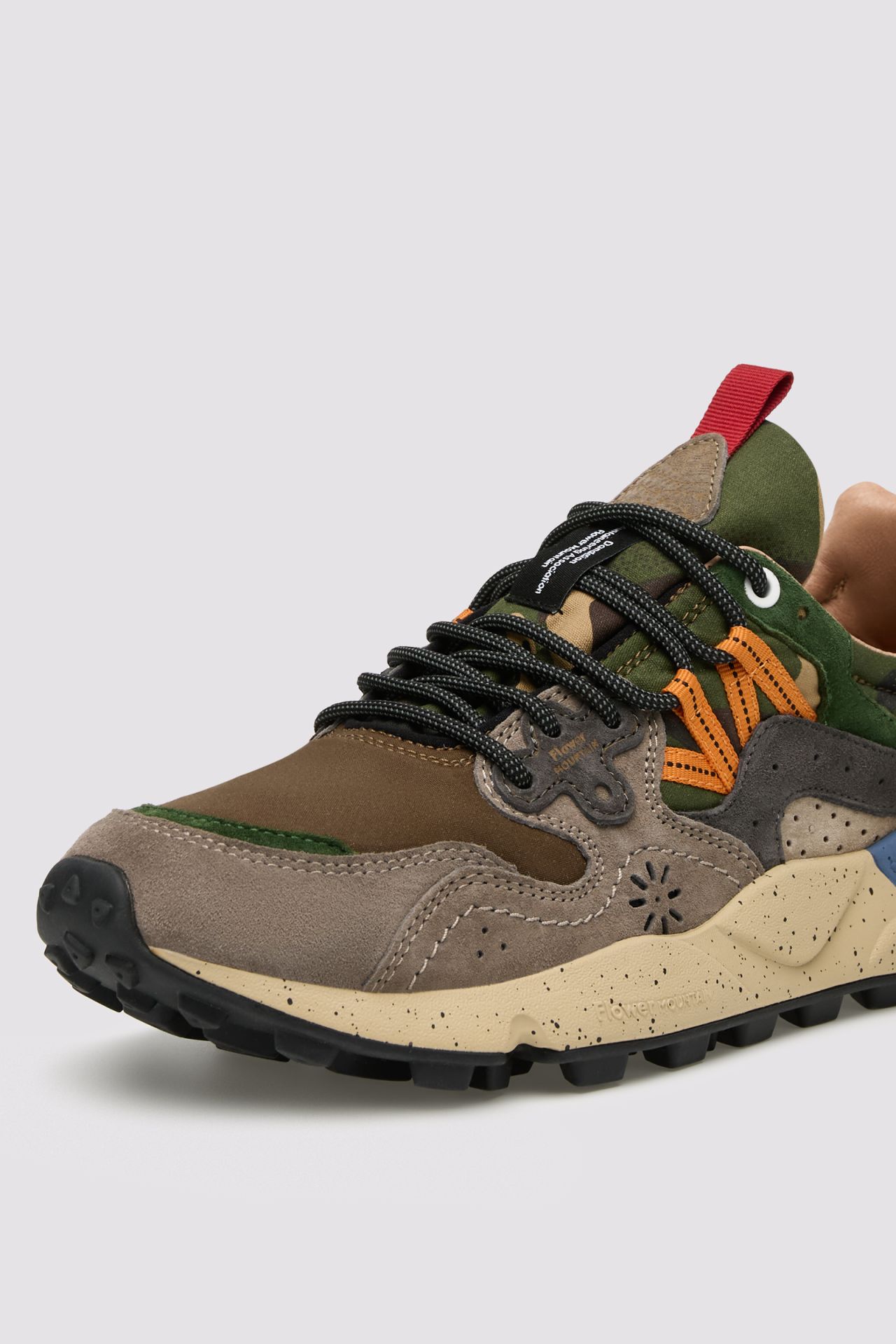 YAMANO 3 MAN Suede and technical fabric sneakers - Dark grey