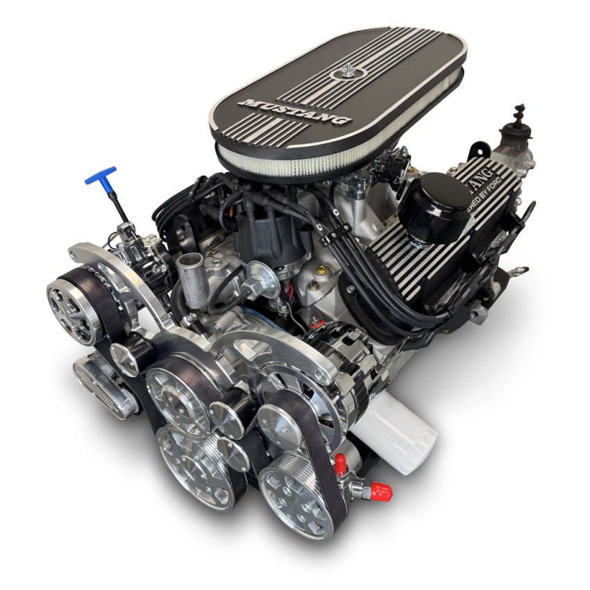 Ford Small Block Compatible 347 c.i. Engine and TKX Manual Transmission - 415 Horsepower - Mustang Edition Builder Series - Polished Pulley Kit - Fuel Injected