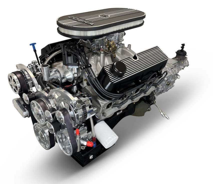 Ford Small Block Compatible 427 c.i. Engine and TKX Manual Transmission - 541 Horsepower - Cobra Edition Builder Series - Polished Pulley Kit - Carbureted