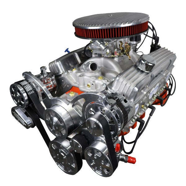 GM Small Block Compatible 327 c.i. Engine - 350 Horsepower - Deluxe Dressed - Polished Pulley Kit - Carbureted