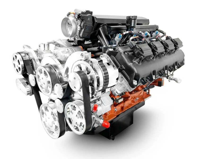 Chrysler Hemi Compatible 426 c.i. Engine and 4L65/70E Automatic Transmission - 610 Horsepower - Standard Edition Builder Series - Polished Pulley Kit - Fuel Injected