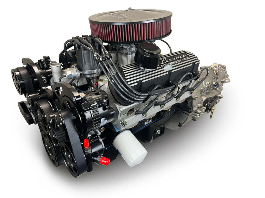Ford Small Block Compatible 302 c.i. Engine and 4R70W Automatic Transmission - 365 Horsepower - Bronco Edition Builder Series - Black Pulley Kit - Fuel Injected