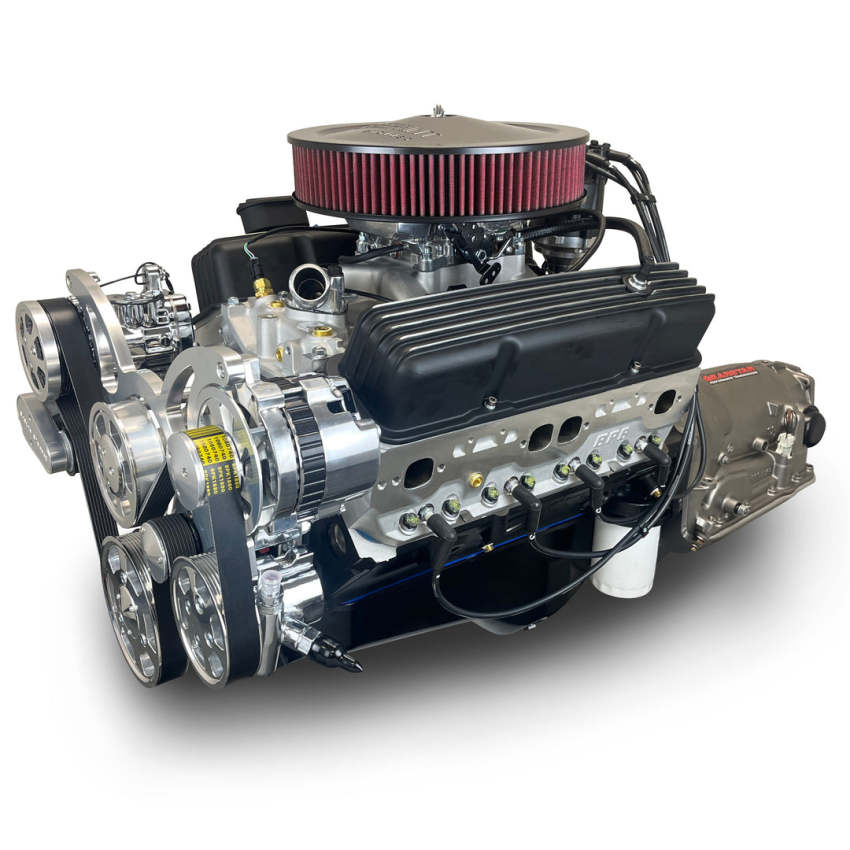 GM Small Block Compatible 383 c.i. Engine and 700R4 Automatic Transmission 4WD Ready - 405 Horsepower - Truck Edition Builder Series - Polished Pulley Kit - Fuel Injected