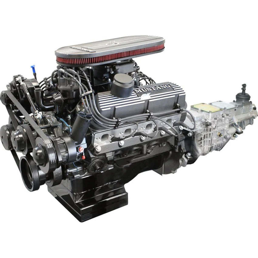 Ford Small Block Compatible 347 c.i. Engine and TKX Manual Transmission - 415 Horsepower - Mustang Edition Builder Series - Black Pulley Kit - Fuel Injected