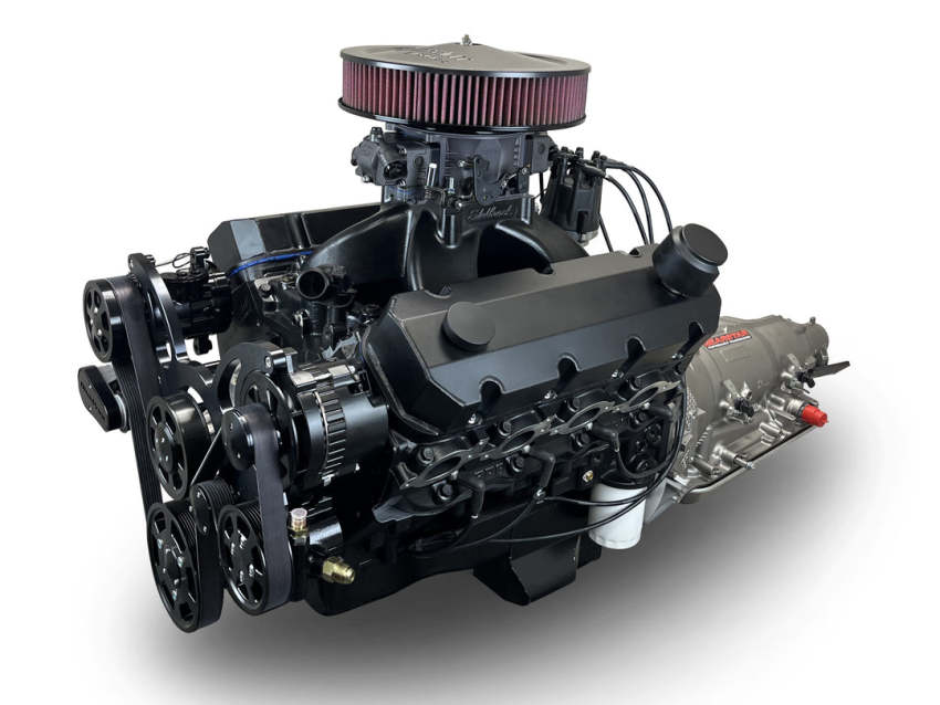 GM Big Block Compatible 632 c.i. ProSeries Engine and 4L80E Automatic Transmission - 815 Horsepower - Blackout Reaper Edition Builder Series - Black Pulley Kit - Carbureted