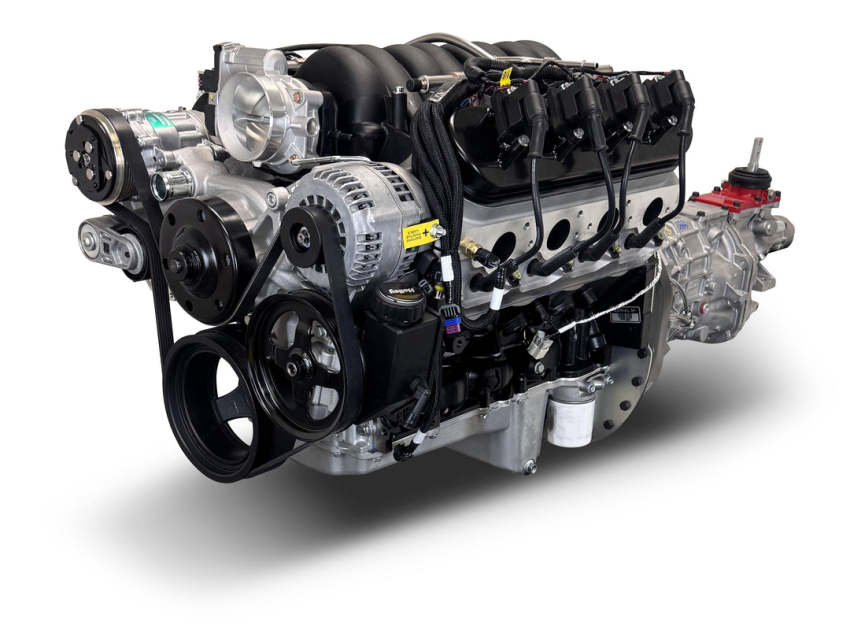 GM LS Compatible 427 c.i. Engine and T56 Manual Transmission - 605 Horsepower - Standard Edition Builder Series - Natural Pulley Kit - Holley Terminator X EFI System