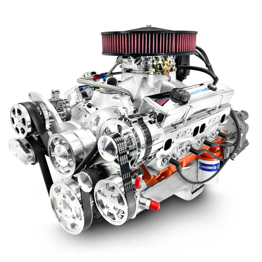GM Small Block Compatible 454 c.i. Engine and 700R4 Automatic Transmission - 563 Horsepower - Standard Edition Builder Series - Polished Pulley Kit - Fuel Injected
