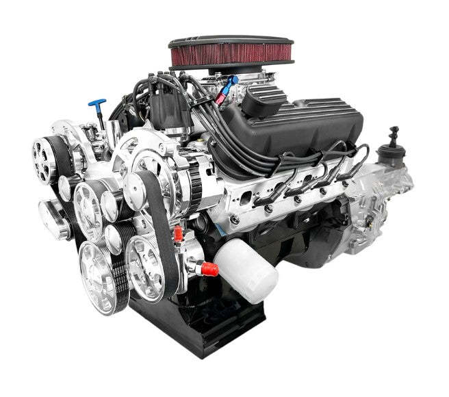 Ford Small Block Compatible 302 c.i. Engine and TKX Manual Transmission - 370 Horsepower - Standard Edition Builder Series - Polished Pulley Kit - Fuel Injected